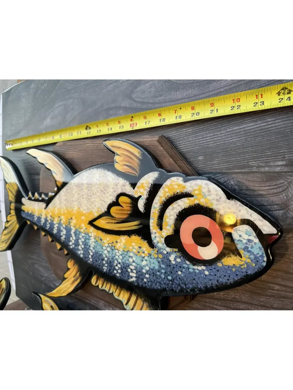 Fish Bluefin Tuna Wood Wall Plaque Folk Art Coastal Nautical Decor Ocean Set 2